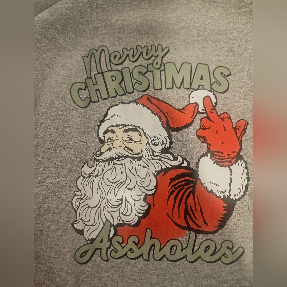 Gray Santa Graphic Sweatshirt